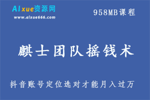 麒士团队摇钱术,958 MB 百度网盘打包下载,抖音运营,抖音赚钱方法秘籍-办公模板库