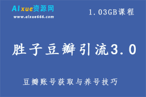 胜子豆瓣引流3.0,1.03GB 百度网盘打包下载,教你快速运营豆瓣账号-办公模板库