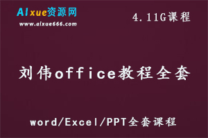 刘伟office教程全套,4.11G百度网盘资源打包下载,word/Excel/PPT全套课程-办公模板库