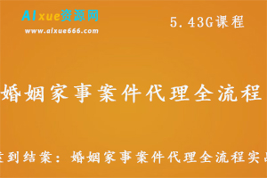 从谈案到结案，婚姻案件代理全流程实战教程,百度网盘资源打包下载-办公模板库