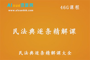 民法典逐条精解教学课程,46G课程百度网盘资源打包下载-办公模板库