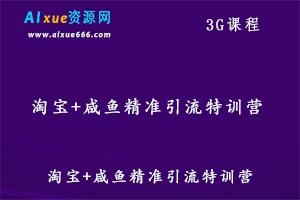 淘宝/咸鱼精准引流教学课程特训营,百度网盘资源打包下载-办公模板库