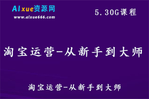 淘宝运营教学视频-淘宝开店从新手到大师教程,5.30G百度网盘资源打包下载-办公模板库