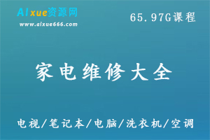 家电维修大全视频教程,65.97G百度网盘资源打包下载,空调液晶电视电脑主板显示器洗衣机冰箱电动车等维修教学课程-办公模板库