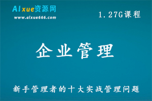 企业管理教程新手管理十大实战管理问题,1.27G课程百度网盘资源打包下载-办公模板库