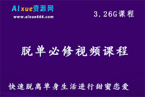 快速脱离单身生活进行甜蜜恋爱 脱单必修视频课程，3.26G课程百度网盘资源打包下载-办公模板库