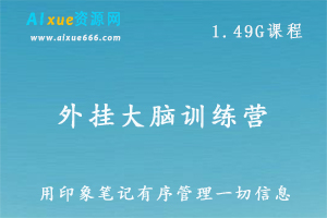 外挂大脑训练营-用印象笔记有序管理一切信息记忆方法教程,百度网盘资源打包下载-办公模板库