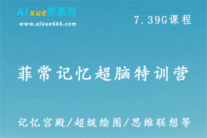 脑力记忆教学课程菲常记忆超脑特训营7期,百度网盘资源打包下载，记忆宫殿法/超级绘图法/图形数字法/思维联想法等-办公模板库