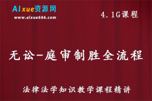 法律法学教程无讼-庭审制胜全流程精讲课程百度网盘资源打包下载-办公模板库