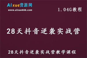 抖音运营教程28天逆袭实战营教学课程，1.04G资源百度网盘下载-办公模板库