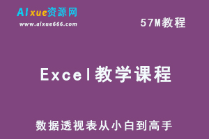 Excel教程数据透视表从小白到高手教学课程,百度网盘资源打包下载-办公模板库