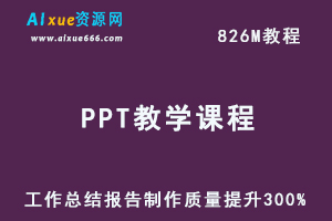 PPT教学课程：工作总结报告制作质量提升300%,百度网盘资源打包下载-办公模板库