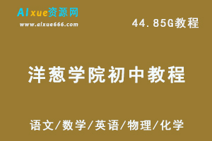 洋葱学院初中教程网课语文/数学/英语/物理/化学教程大全课程视频,44.85G学习资料百度网盘资源打包下载-办公模板库