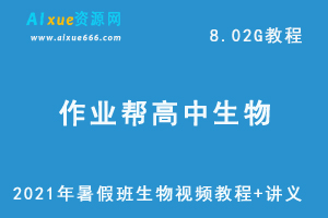 2021年作业帮高中生物暑假班网课课程资源，高考生物复习资料讲义+视频讲解教程，8.02G学习资料百度云盘资源下载-办公模板库