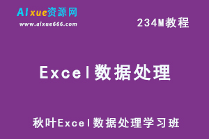 办公软件教学课程 秋叶Excel数据处理学习班教学，百度云盘资源下载-办公模板库