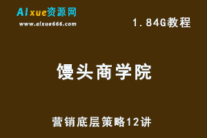 馒头商学院-营销底层策略12讲：行为经济学体系课，1.84G课程百度网盘下载-办公模板库