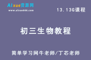 简单学习网牛老师/丁芯初三生物视频教程-办公模板库