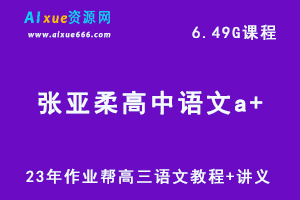 2023作业帮张亚柔高中语文a+教程-高三语文一轮复习视频教程+讲义（暑假班）-办公模板库