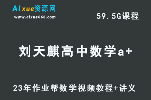 2023作业帮刘天麒高中数学a+高考数学复习视频教程+讲义（暑假班）-办公模板库