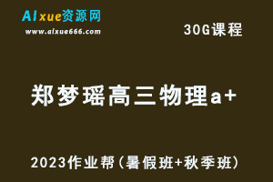 作业帮2023郑梦瑶高三物理a+一轮复习视频教程+讲义（暑假班+秋季班）-办公模板库