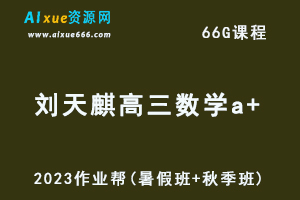 高中数学网课作业帮2023刘天麒高三数学a+一轮复习视频教程+讲义（暑假班+秋季班）-办公模板库