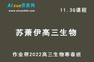 22年高考生物网课教程作业帮2022苏萧伊高三生物视频教程+讲义（寒假班+春季班）-办公模板库