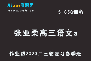 2023作业帮张亚柔高三语文a视频教程+课堂笔记高考语文二三轮复习春季班-办公模板库