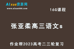 作业帮2023张亚柔高三语文s（寒假班+春季班）23年高考语文二三轮复习视频教程+课堂笔记-办公模板库