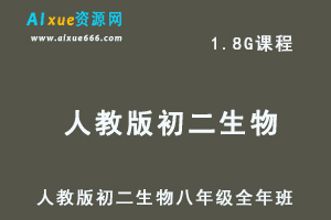 初中生物网课人教版初二生物八年级视频教程全年班-办公模板库