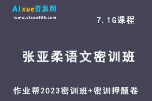 作业帮2023张亚柔高三语文密训班视频教程+高考密训押题卷-办公模板库