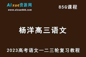 2023杨洋高三语文视频教程+讲义高考语文一二三轮复习教程-办公模板库