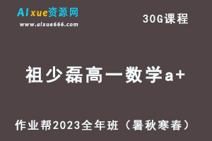 作业帮2023祖少磊高一数学a+全年班视频教程+讲义（暑/秋/寒/春/班）-办公模板库