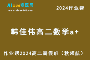 作业帮2024韩佳伟高二数学a+暑假班课程（秋领航）+讲义-办公模板库