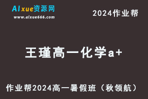 作业帮2024王瑾高一化学a+暑假班课程-办公模板库