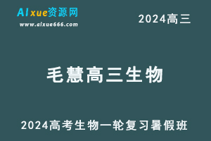 2024毛慧高三生物暑假班课程毛慧24年高考生物一轮复习网课视频教程-办公模板库