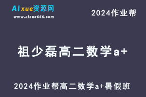 作业帮2024祖少磊高二数学a+暑假班视频教程+讲义-办公模板库