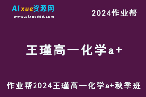 作业帮2024王瑾高一化学a+秋季班视频教程+课堂笔记-办公模板库