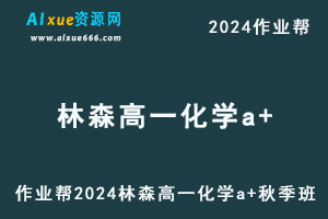 作业帮2024林森高一化学a+秋季班视频教程+课堂笔记-办公模板库