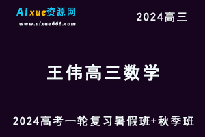 2024高考王伟高三数学一轮复习视频教程（暑假班+秋季班）-办公模板库