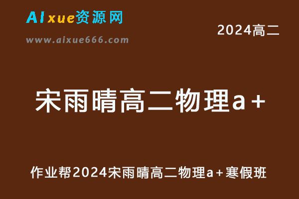 宋雨晴高中物理网课作业帮2024宋雨晴高二物理a+教程寒假班-办公模板库