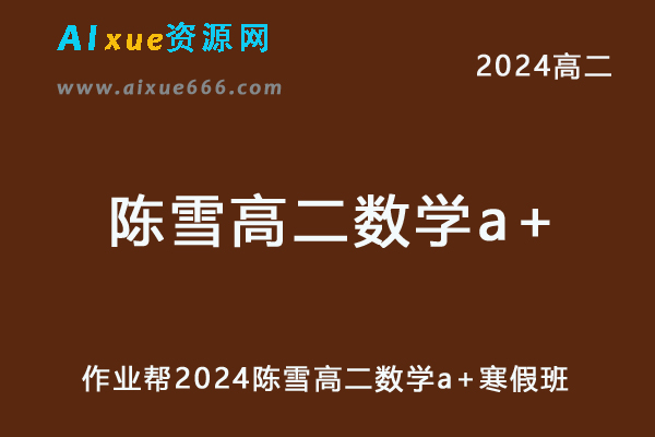 陈雪高中数学网课作业帮2024陈雪高二数学a+教程寒假班-办公模板库