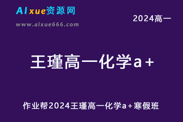 作业帮2024王瑾高一化学a+寒假班网课教程-办公模板库