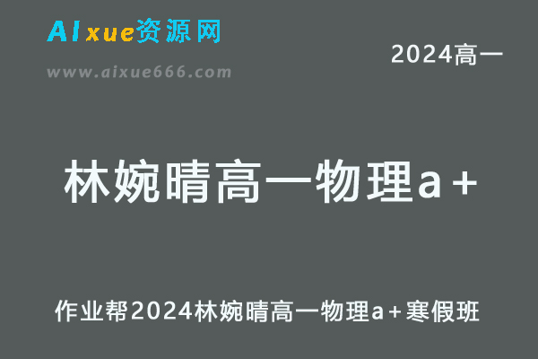 作业帮2024林婉晴高一物理a+寒假班网课教程-办公模板库