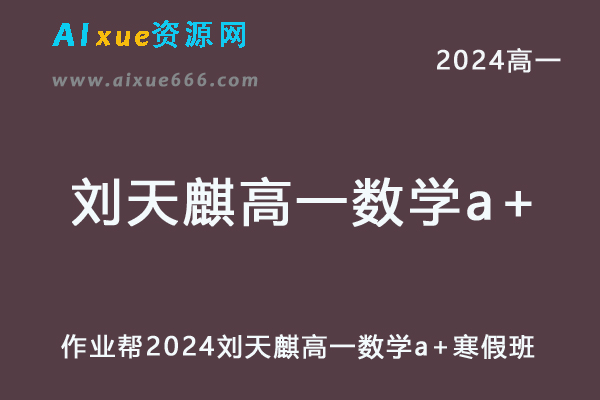 作业帮2024刘天麒高一数学a+寒假班网课教程-办公模板库