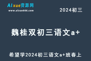 希望学2024魏桂双初三语文培训班（春上·全国版·A+）-办公模板库