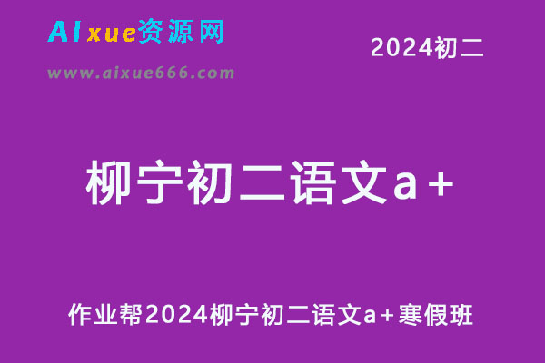 作业帮2024柳宁初二语文a+网课教程寒假班-办公模板库