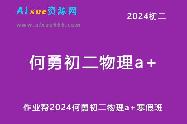 作业帮2024何勇初二物理a+网课寒假班（春上）-办公模板库