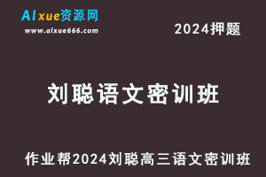 作业帮2024刘聪高三语文密训班-办公模板库