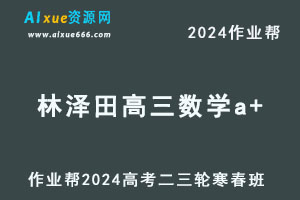 作业帮2024林泽田高三数学a+二三轮复习寒春班-办公模板库