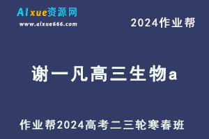 作业帮2024谢一凡高三生物a网课教程寒春班-办公模板库